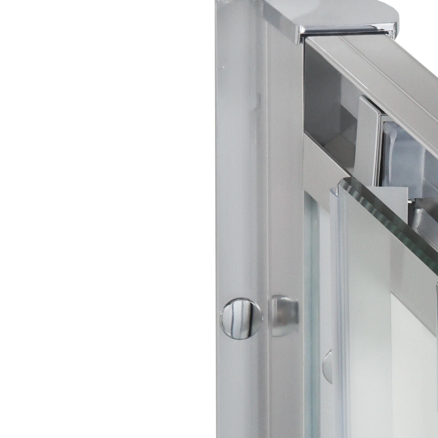Porta doccia scorrevole Quad 120 cm, H 190 cm in vetro, spessore 6 mm serigrafato cromato - 9