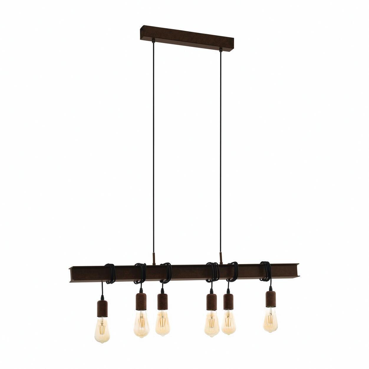 Lampadario Industriale Townshend Marrone In Inox