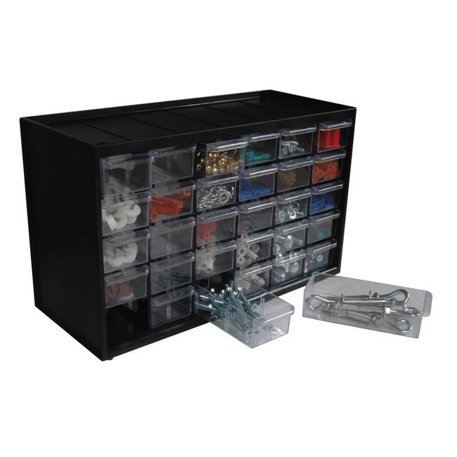 Cassettiera portaminuteria STANLEY 30 cassetti in plastica grigio / argento - 1