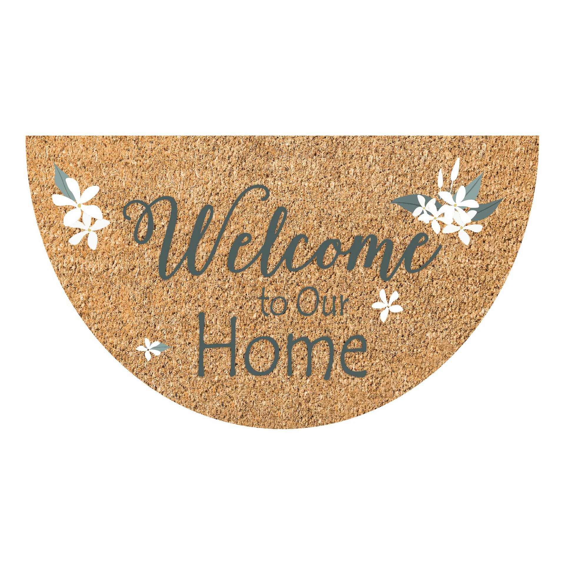 Zerbino Jolly Welcome to our home in cocco multicolore 40x70 cm
