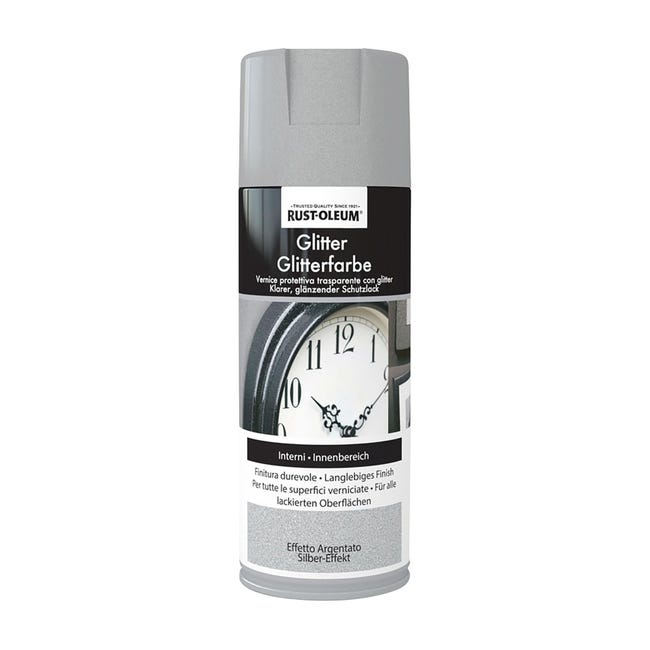 Smalto spray RUST-OLEUM Glitter base solvente grigio argento glitterato 0.4 L - 1
