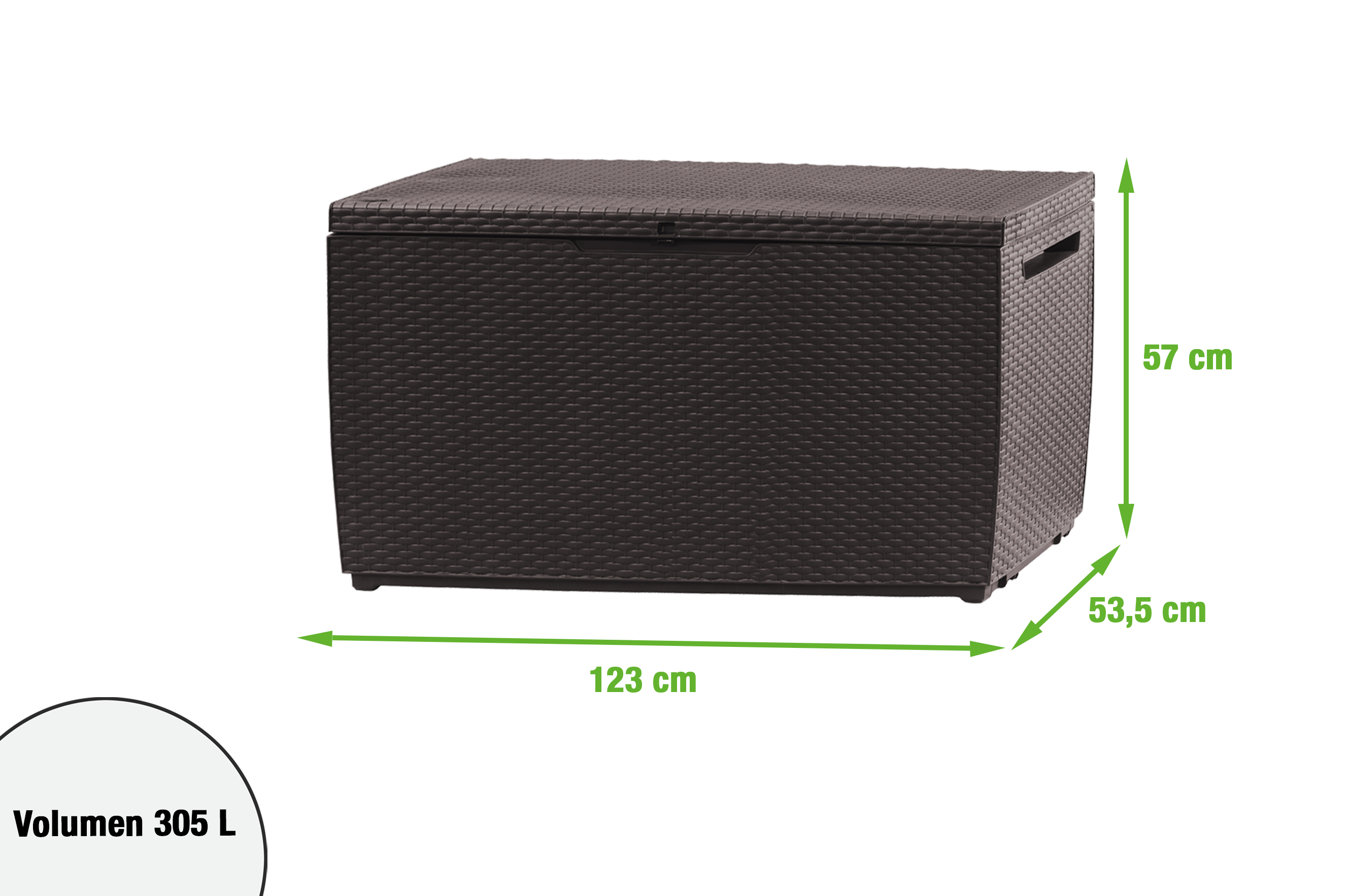 Baule Da Esterno Keter Capri - Effetto Rattan, 305L, Ruote E Lucchetto - Marrone - Foto 8