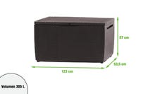 Baule Da Esterno Keter Capri - Effetto Rattan, 305L, Ruote E Lucchetto - Marrone - Foto 8