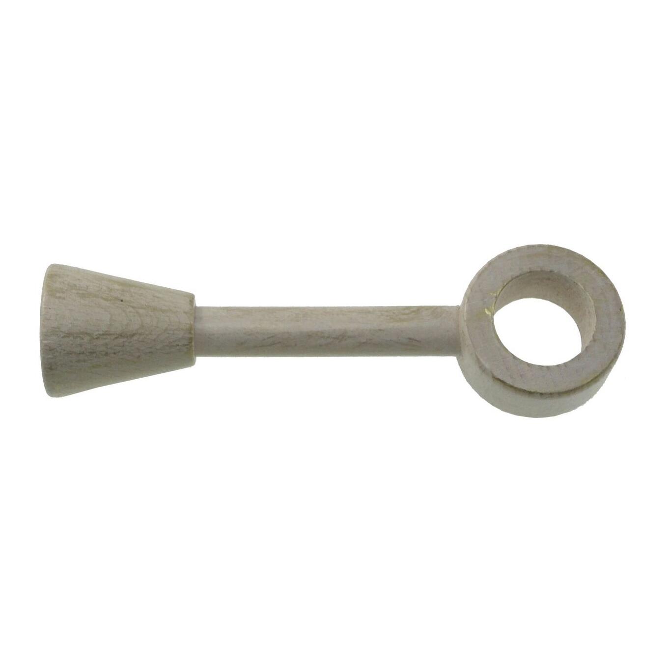 Supporto singolo chiuso Ø28mm Firenze in legno avorio, oro sbiancato 17cm