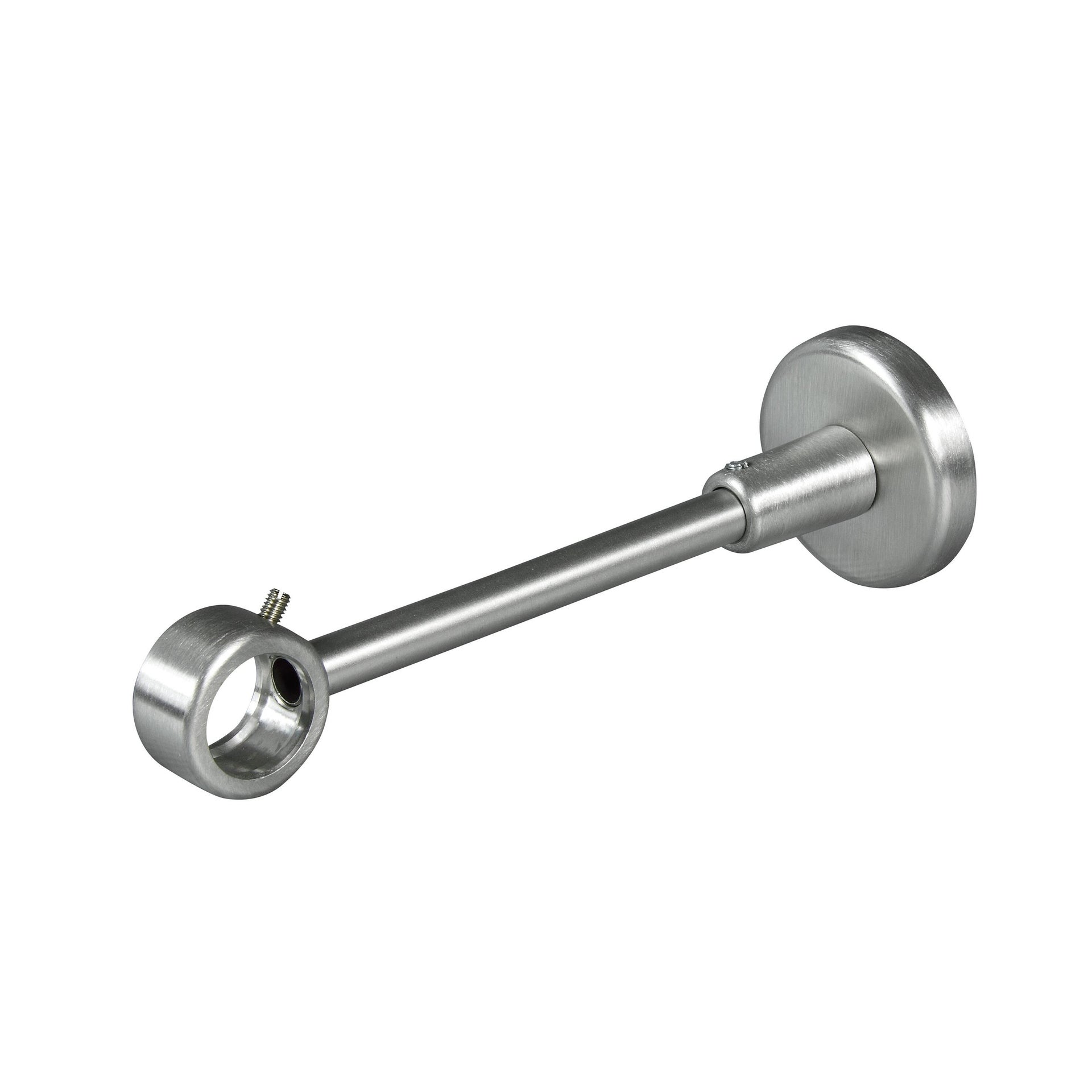 Supporto singolo chiuso Ø20mm Time in metallo acciaio satinato 16cm
