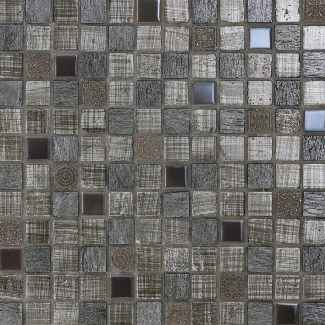Mosaico Grey tex H 30 x L 30 cm grigio - 2