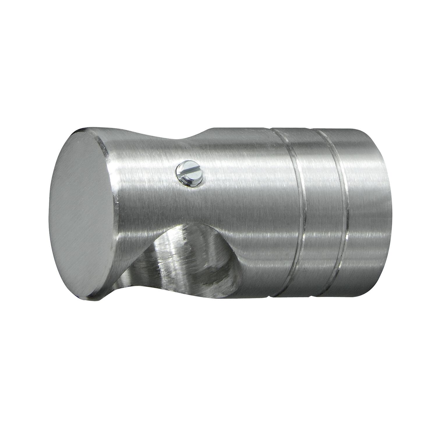 Supporto singolo chiuso Ø20mm Time in metallo acciaio satinato 4.5cm, 2 pz