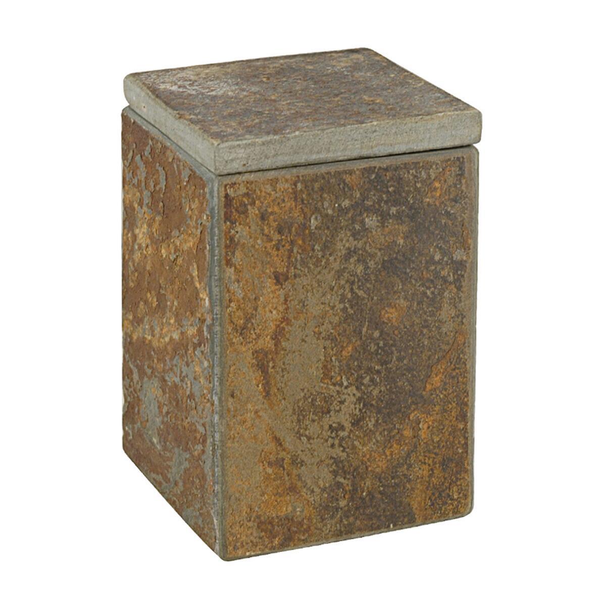 Porta cotone Heavy Rock in pietra naturale marrone