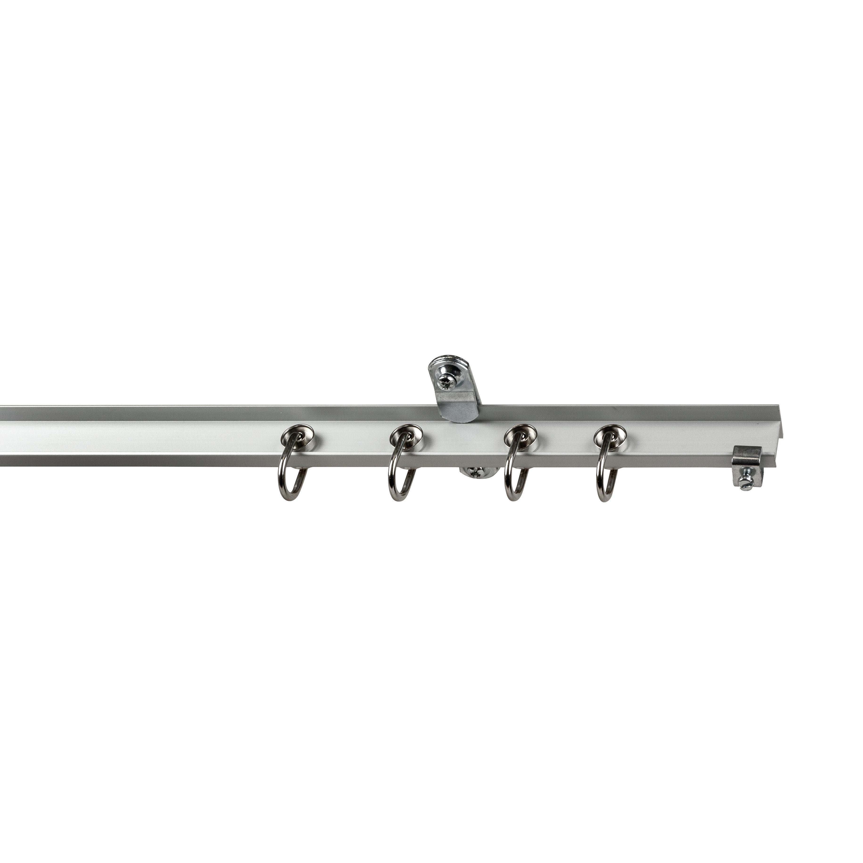 GLOBALCORPORATION Binario Per Tenda A Soffitto In Alluminio - Onda/Wave E Arricciata - Kit Completo Made In Italy (140 Cm, Argento)