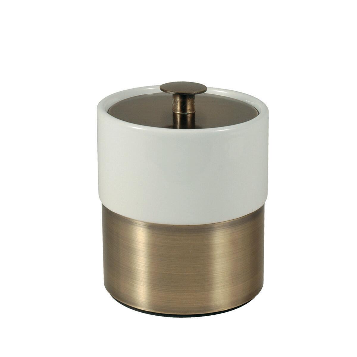 Porta cotone Modena in ceramica bianco bronzo