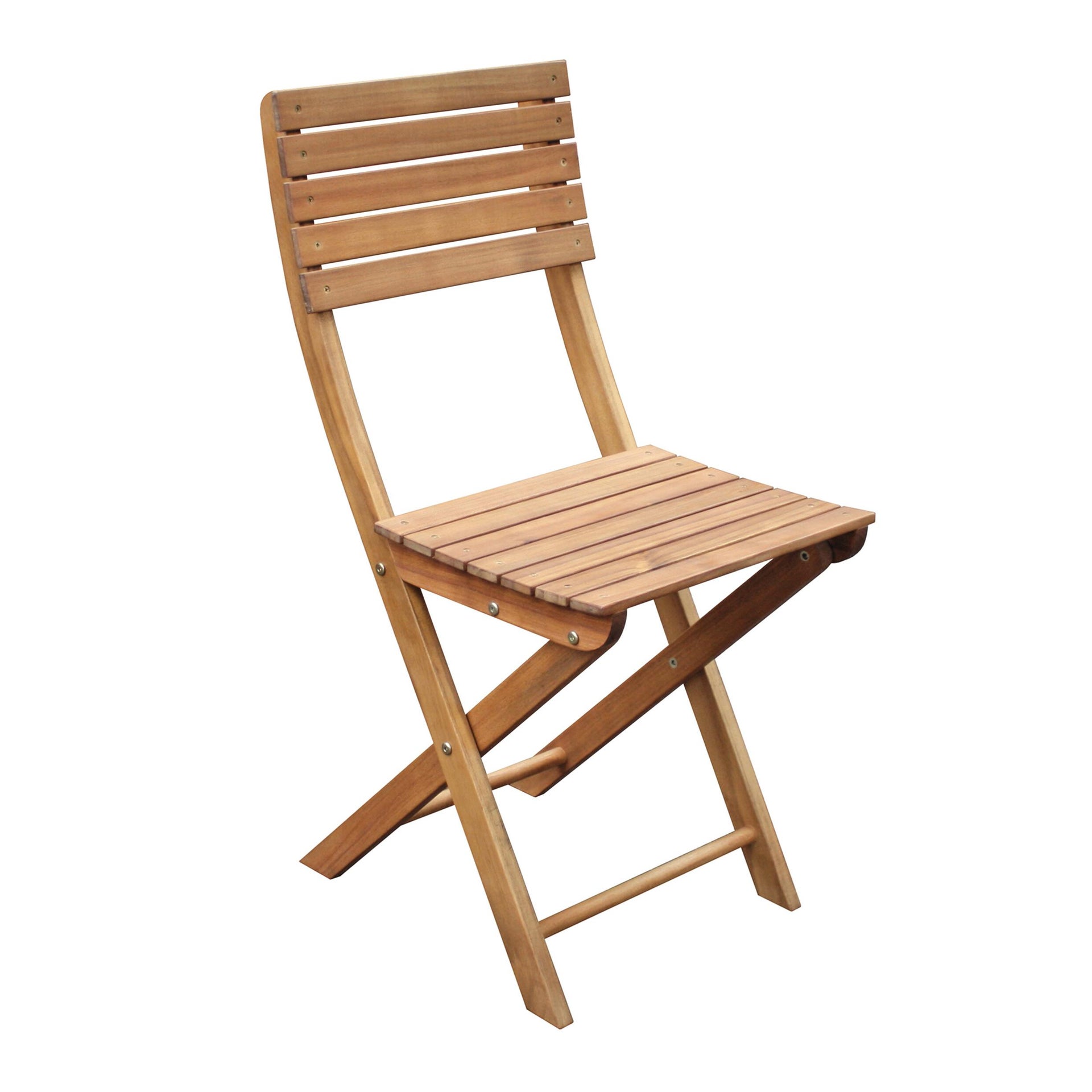 Sedia da giardino senza cuscino pieghevole in legno Porto NATERIAL colore acacia