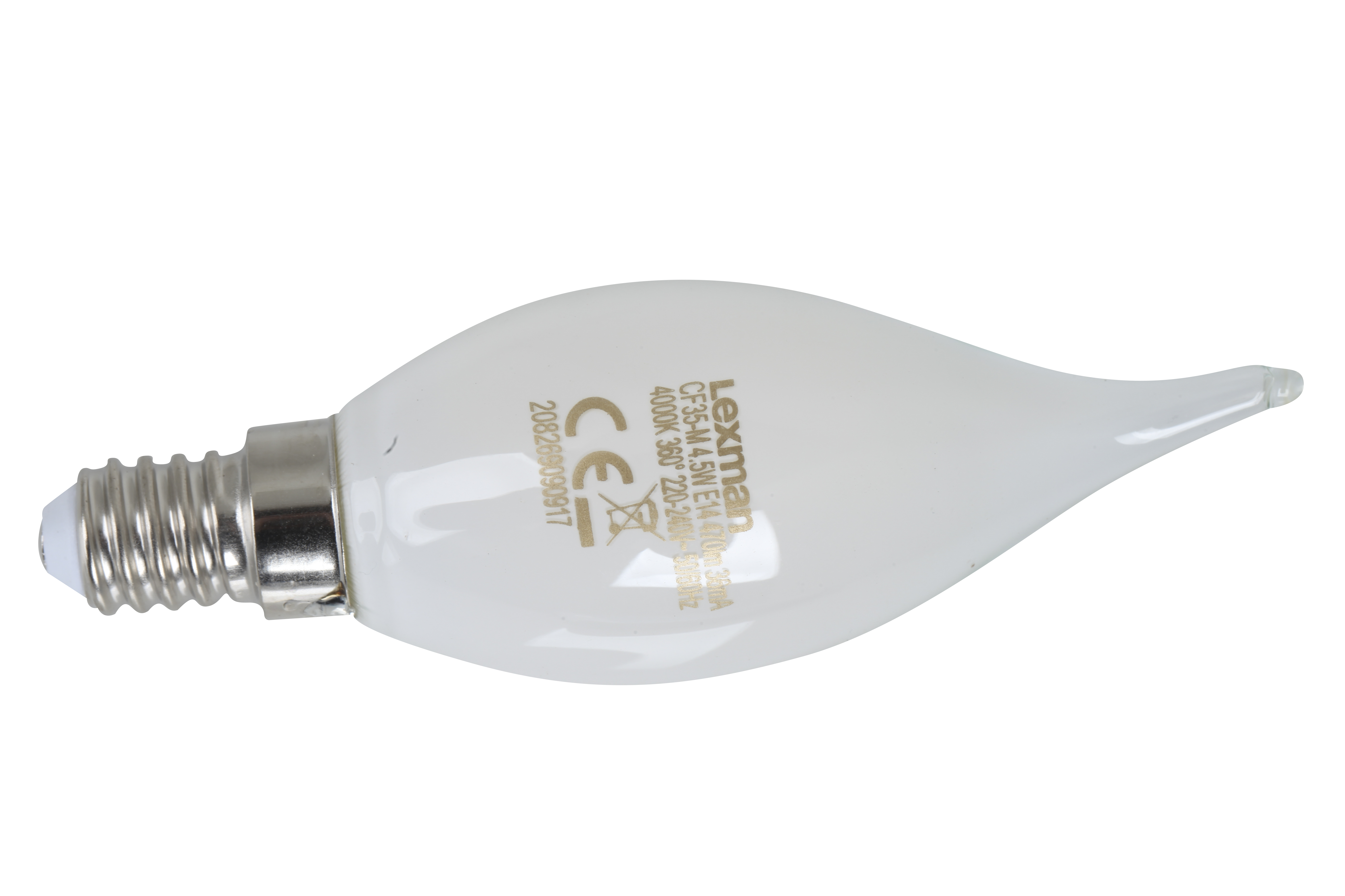 Lampadina LED, E14, Colpo Di Vento, Smerigliato, Luce Calda, 3.4W=470LM ...