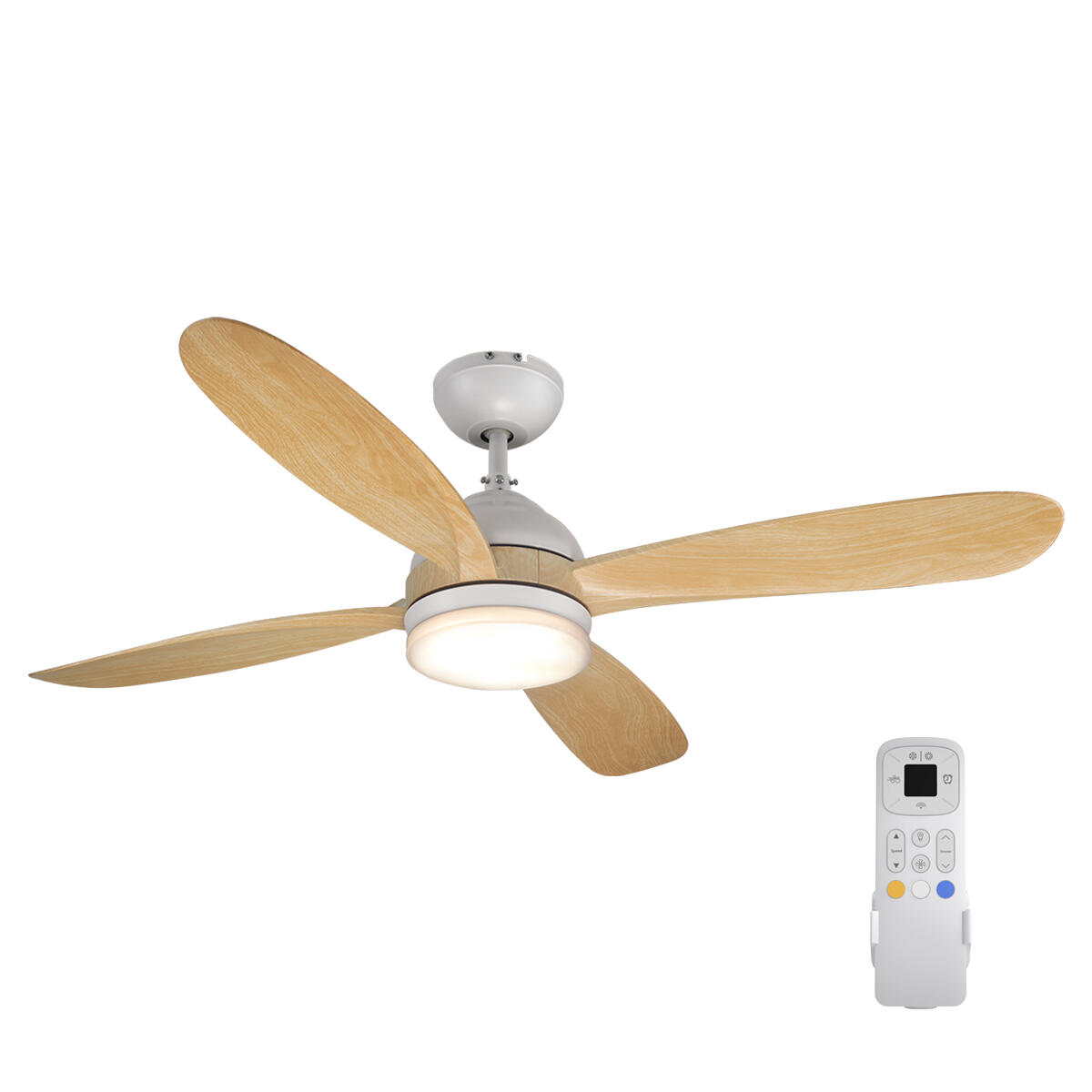 Ventilatore A Soffitto Con LED 54W E Telecomando - Eurotondisplay SX028-122 Nero, Luce Regolabile, 6 Velocità, Inversione Estate/Inverno, Timer 2h