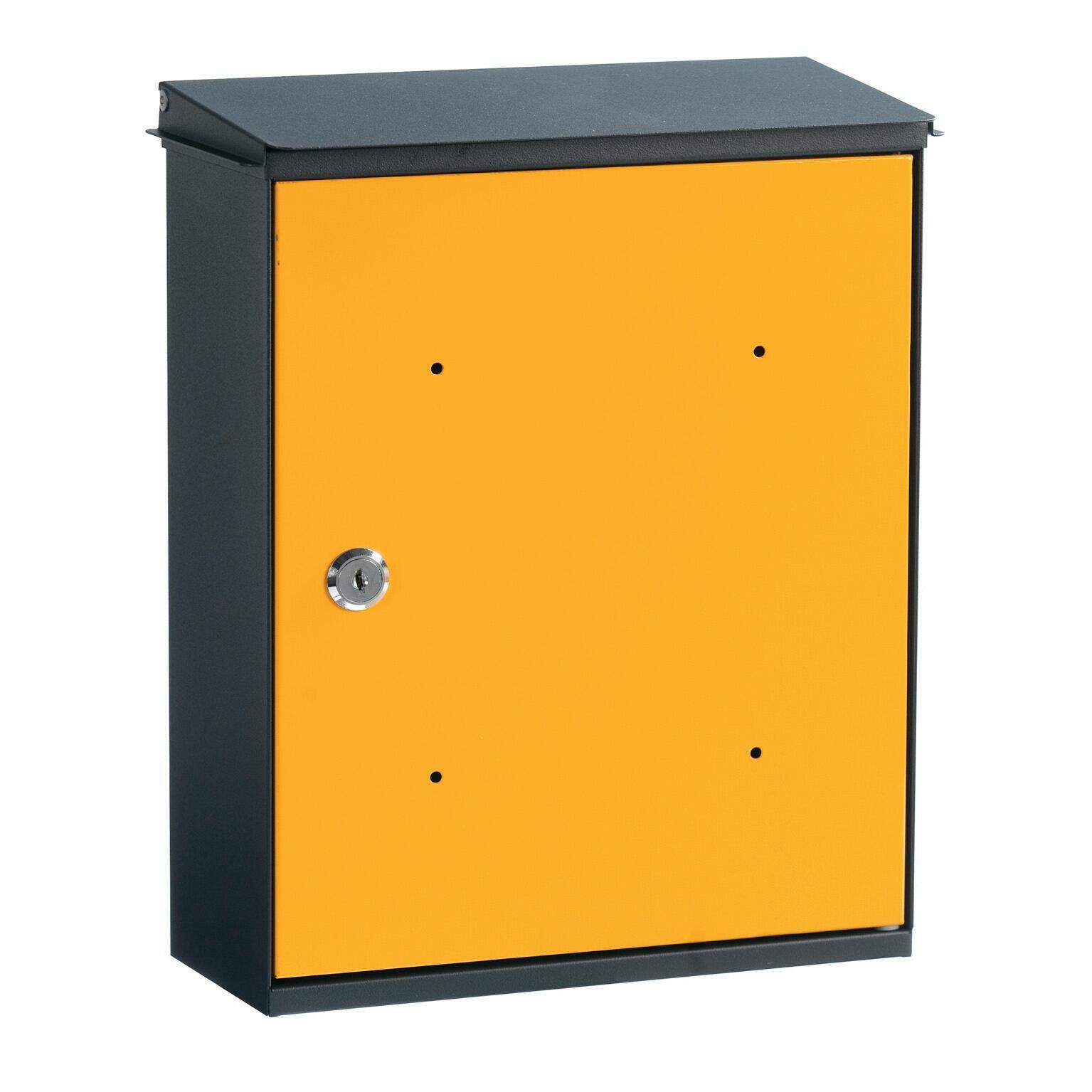 Cassetta postale ALUBOX formato Rivista, giallo / dorato , L 26 x P 11 x H 33 cm