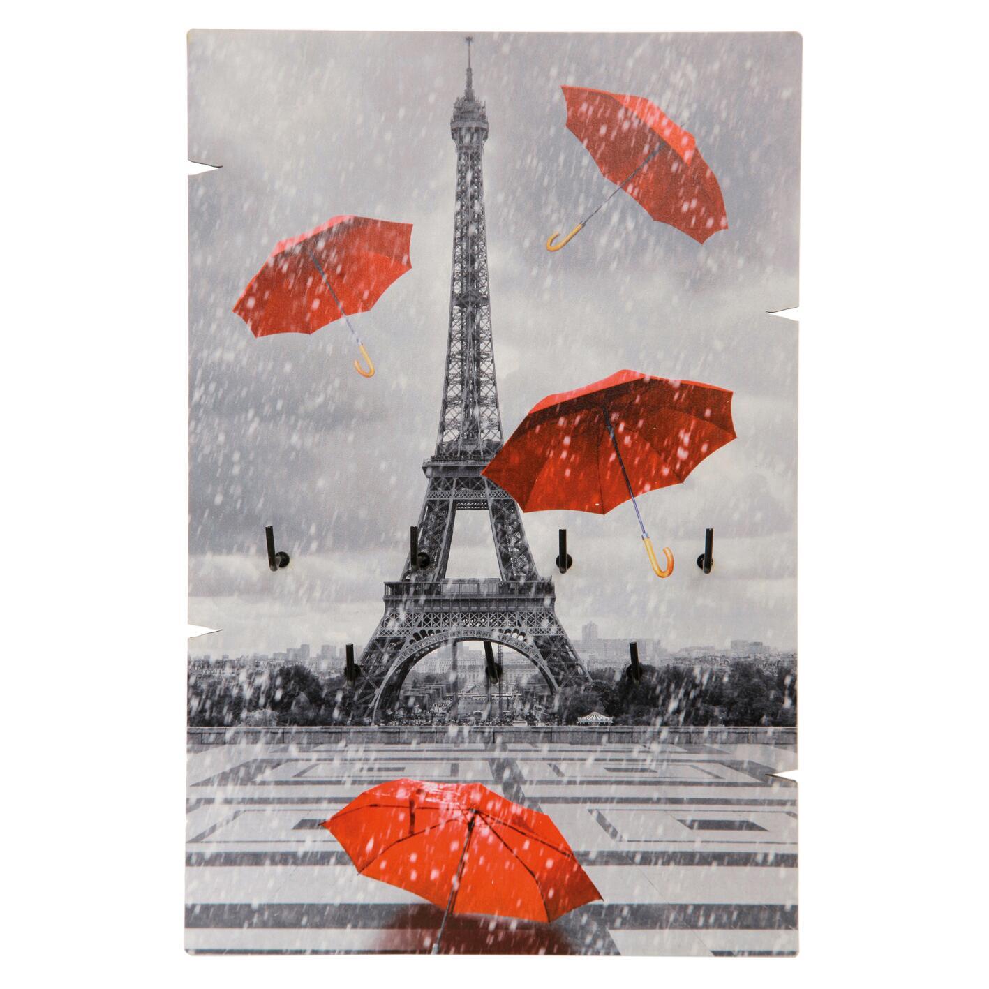 Bacheca portachiavi Tour Eiffel 7 ganci multicolore 200 x 10 mm x 30 cm - 1