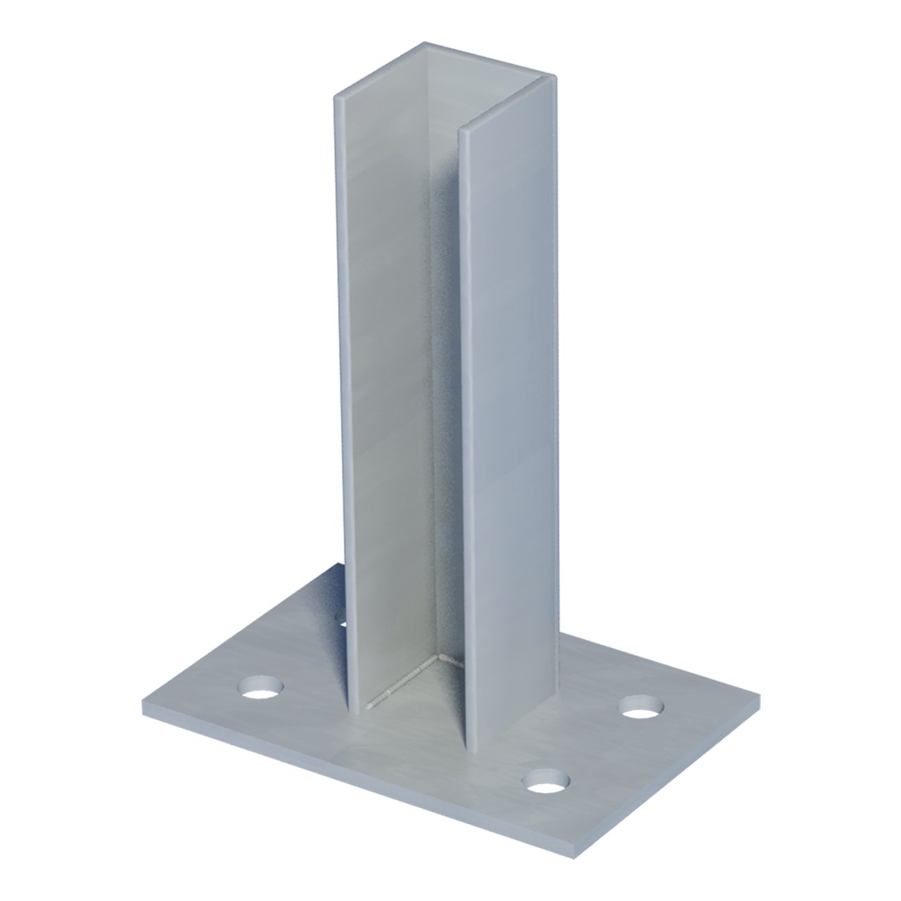 Piastra di montaggio in acciaio galvanizzato plastificato rettangolare H 21 cm L 10 x 15 cm