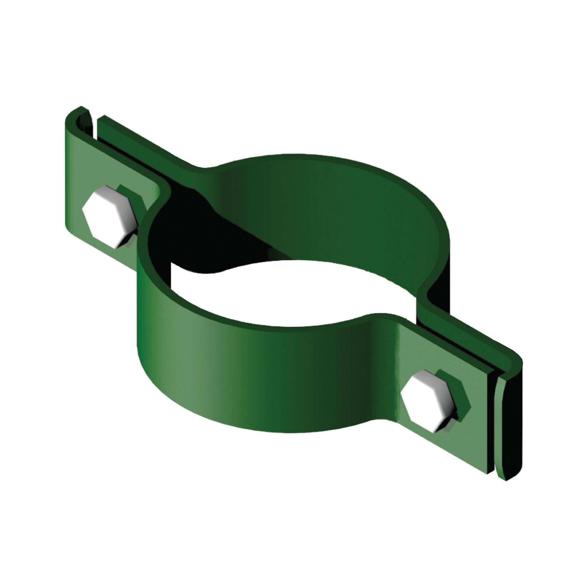 Collare di fissaggio in acciaio galvanizzato plastificato Doppio tondo Ø 48 mm H 2.5 cm L 12 x