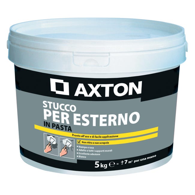 Stucco in pasta AXTON per esterno 5 kg bianco - 1