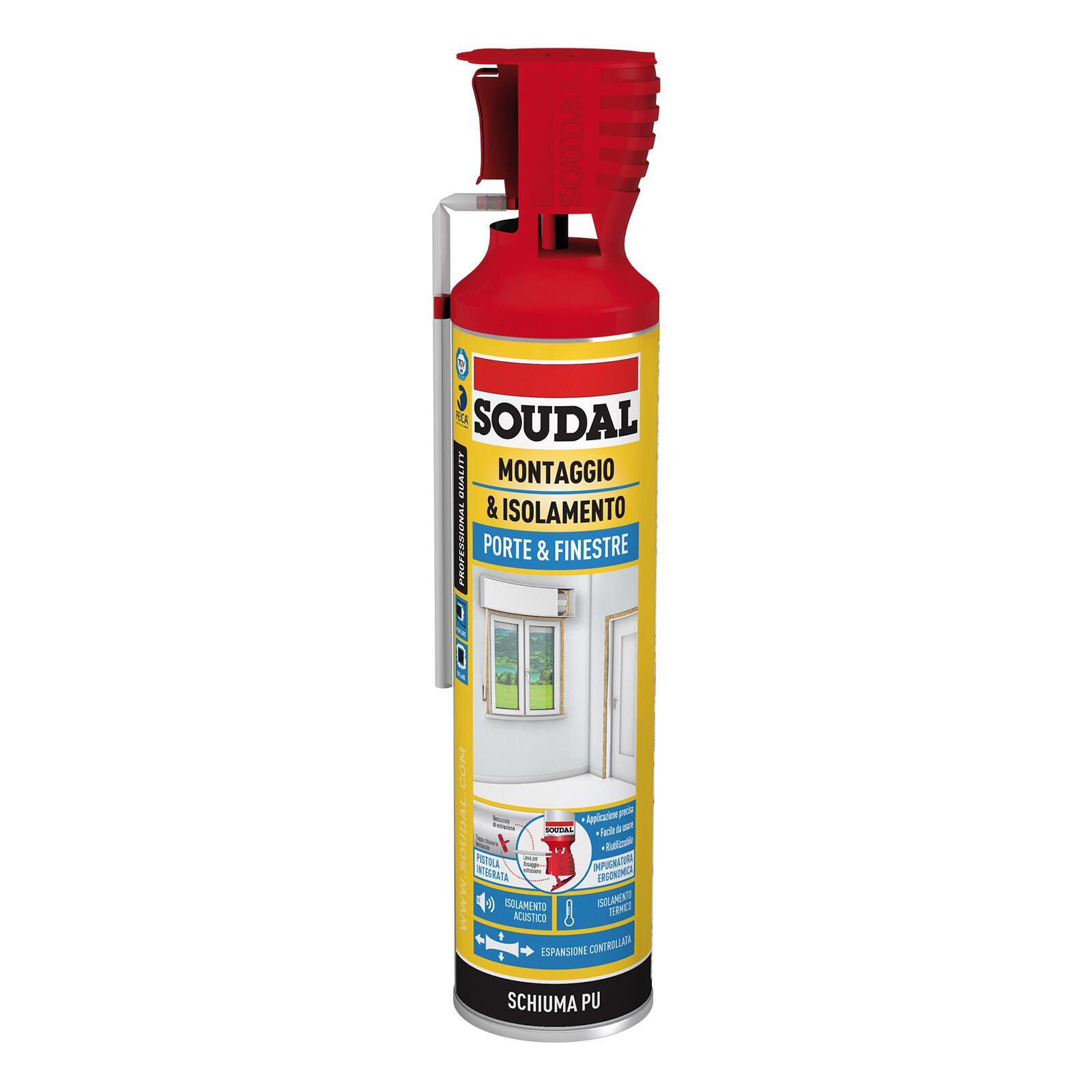 Schiuma di poliuretano SOUDAL Porte e finestre ecru per porta 0,6 ml - 2