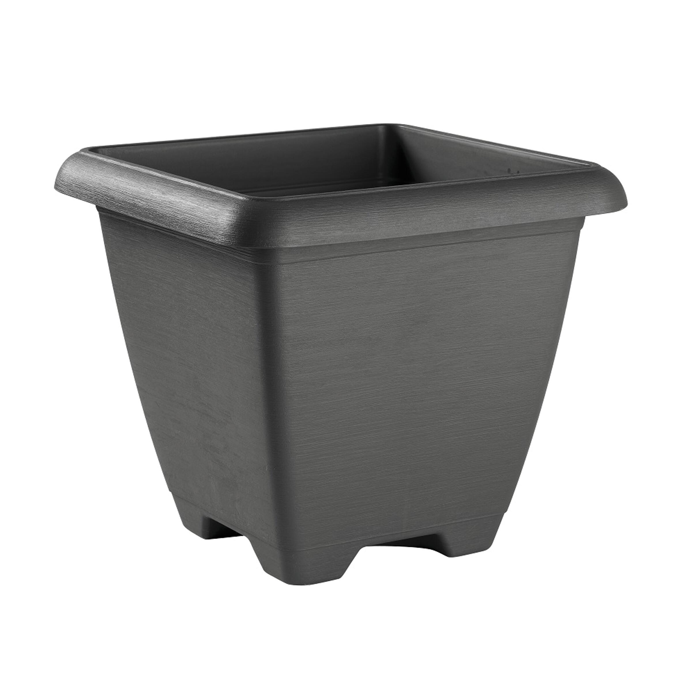 Vaso Cilindro Terrae 20 Cm, Grigio Fumo, Resistente Ai Raggi UV, Per Esterno E Interno