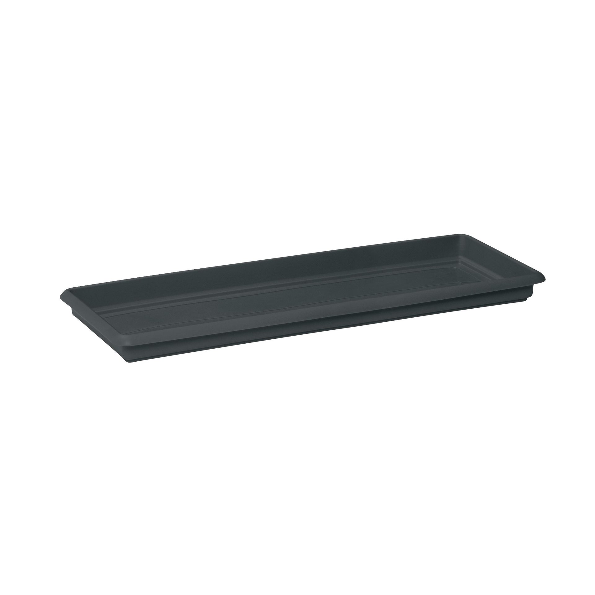 Sottovaso per fioriera in plastica colore grigio antracite P 38 x L 100 cm