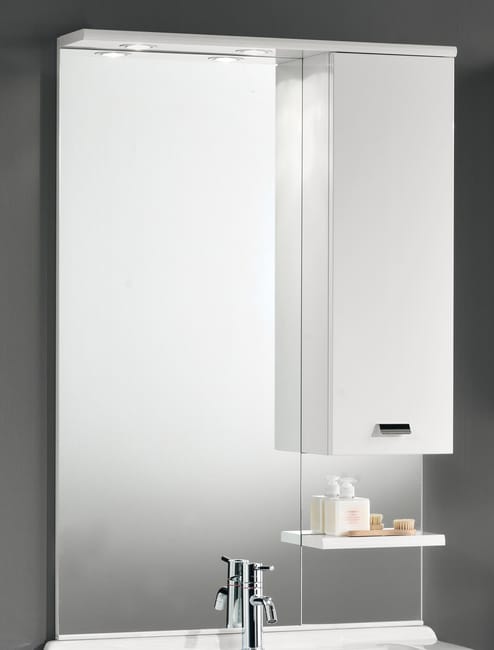 Specchio Contenitore Con Luce Rimini L 70 X P 18 5 X H 108 Cm Lucido Bianco Laccato Leroy Merlin Specchi Contenitori Per Bagno Leroy Merlin