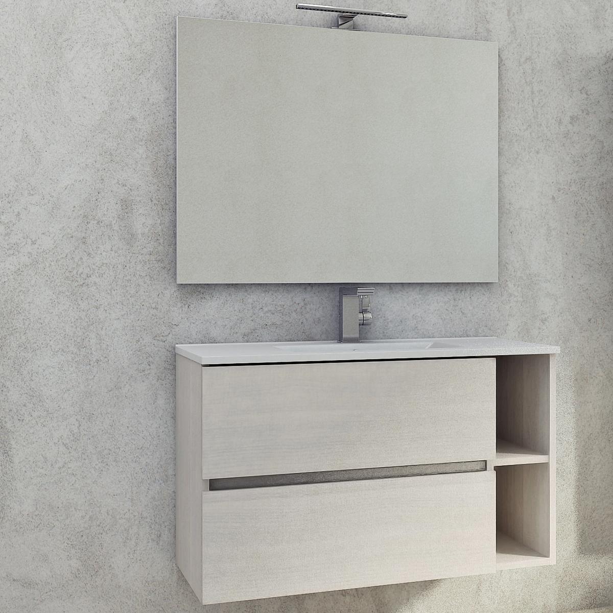 Mobile bagno Piana bianco tranche L 90 cm