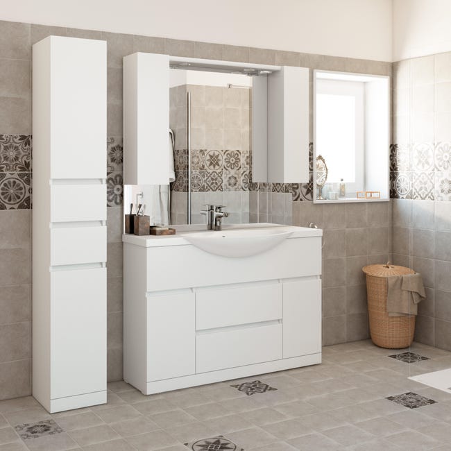 Mobile Bagno Elise Bianco Lucido L 120 Cm Leroy Merlin Mobili Da Bagno E Specchi Leroy Merlin