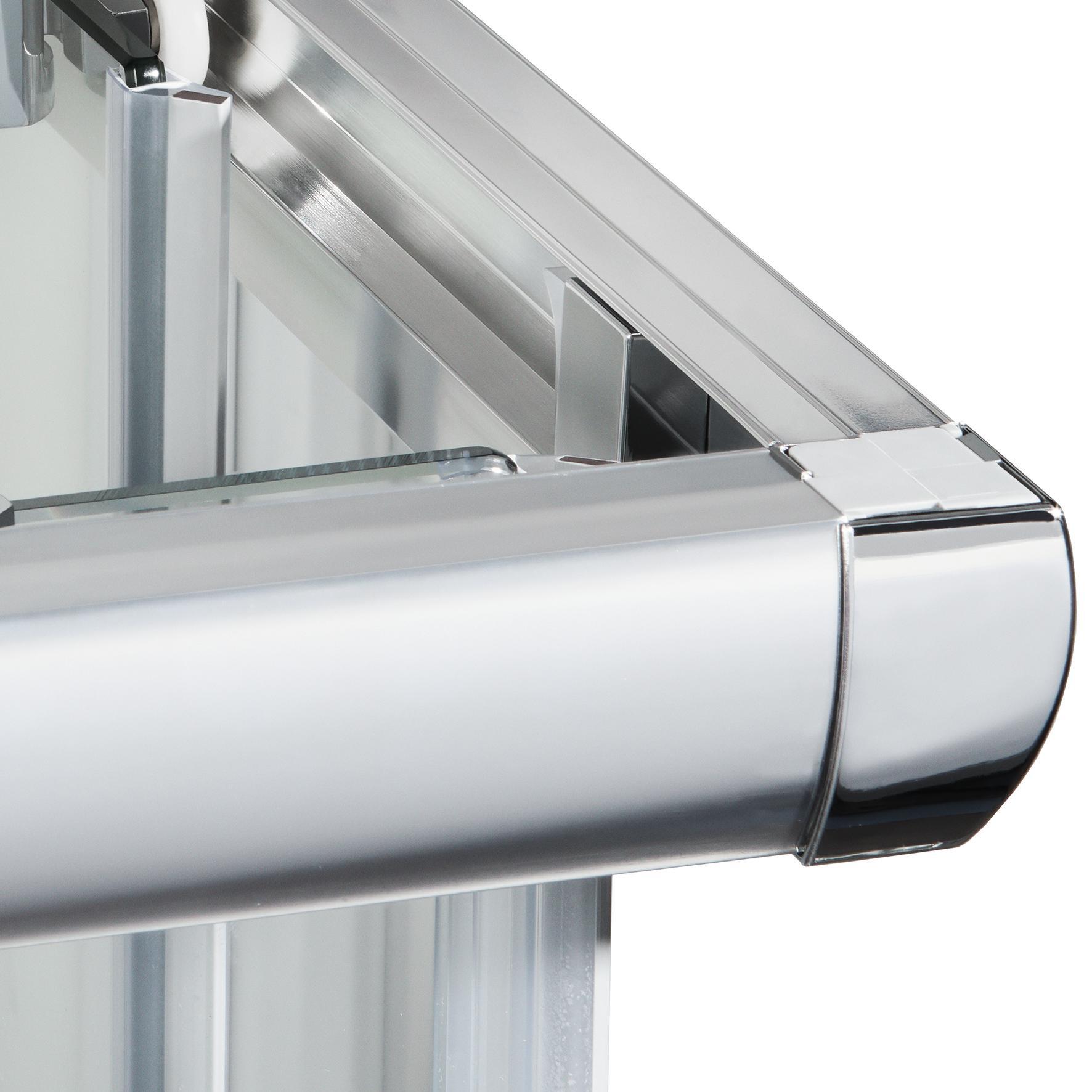Porta doccia scorrevole Quad 100 cm, H 190 cm in vetro, spessore 6 mm serigrafato silver - 7