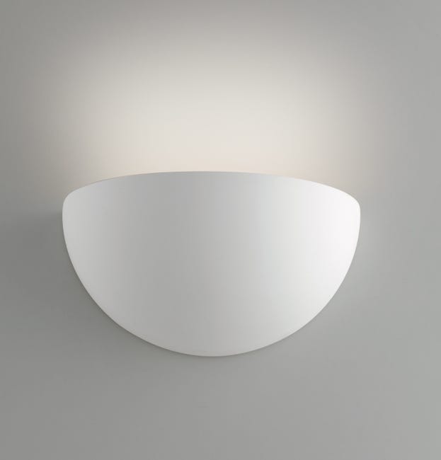 Applique design gesso Moritz-s bianco verniciabile, in calcestruzzo, 9.5 x 25 cm, INTEC - 1