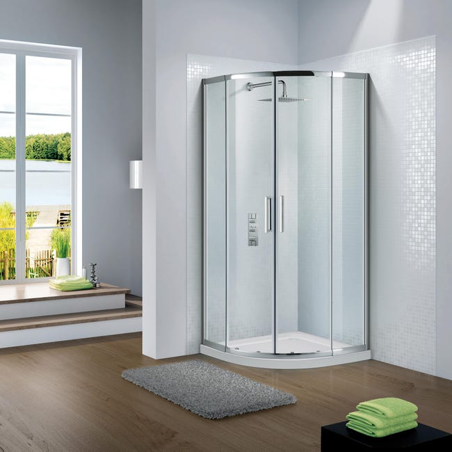 Box Doccia Semicircolare Scorrevole Slimline 70 X 70 Cm H 195 Cm In Vetro Temprato Spessore 6 Mm Trasparente Cromato Leroy Merlin Cabina Doccia Angolare 70x70
