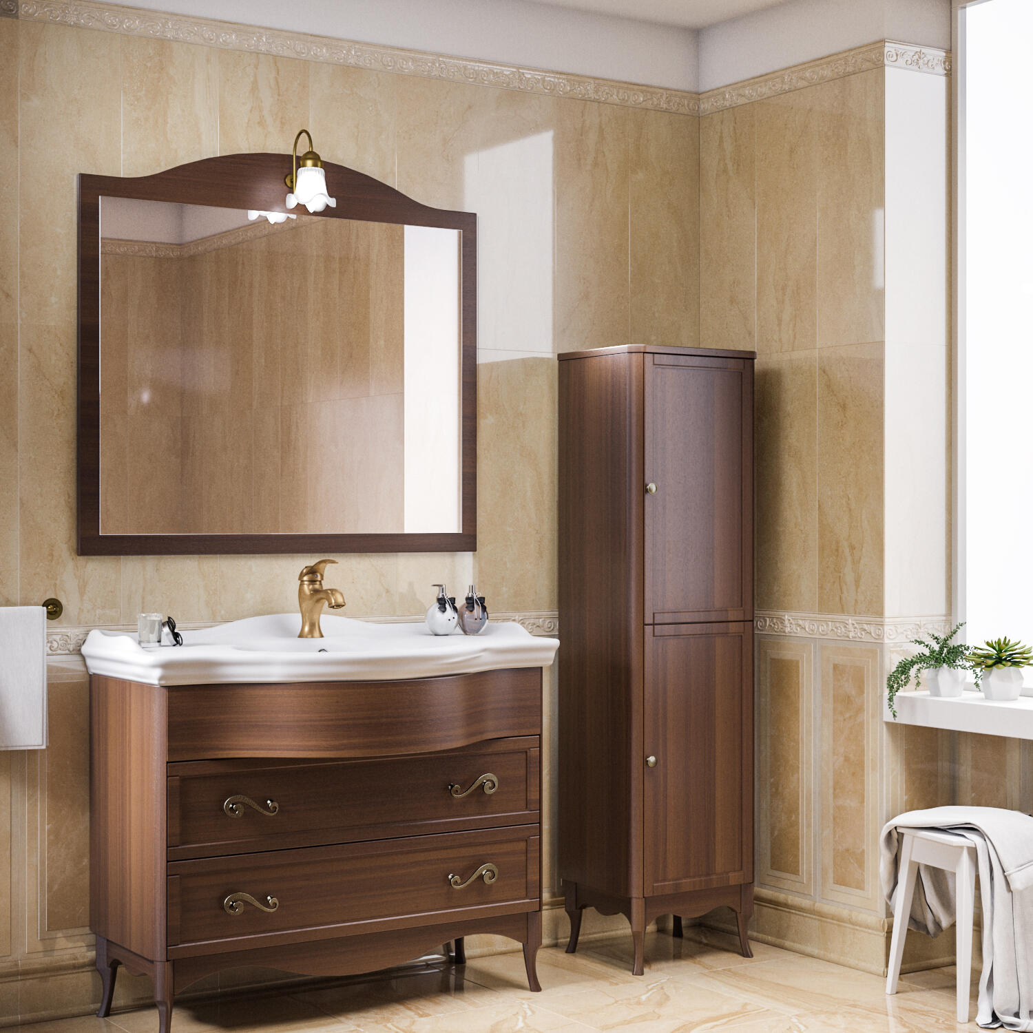 Mobile Bagno Giotto Noce L 104 Cm Leroy Merlin