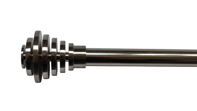 Kit bastone per tenda estensibile Vortex in metallo 16/19mm acciaio spazzolato da 120 a 210 cm INSPIRE - 1