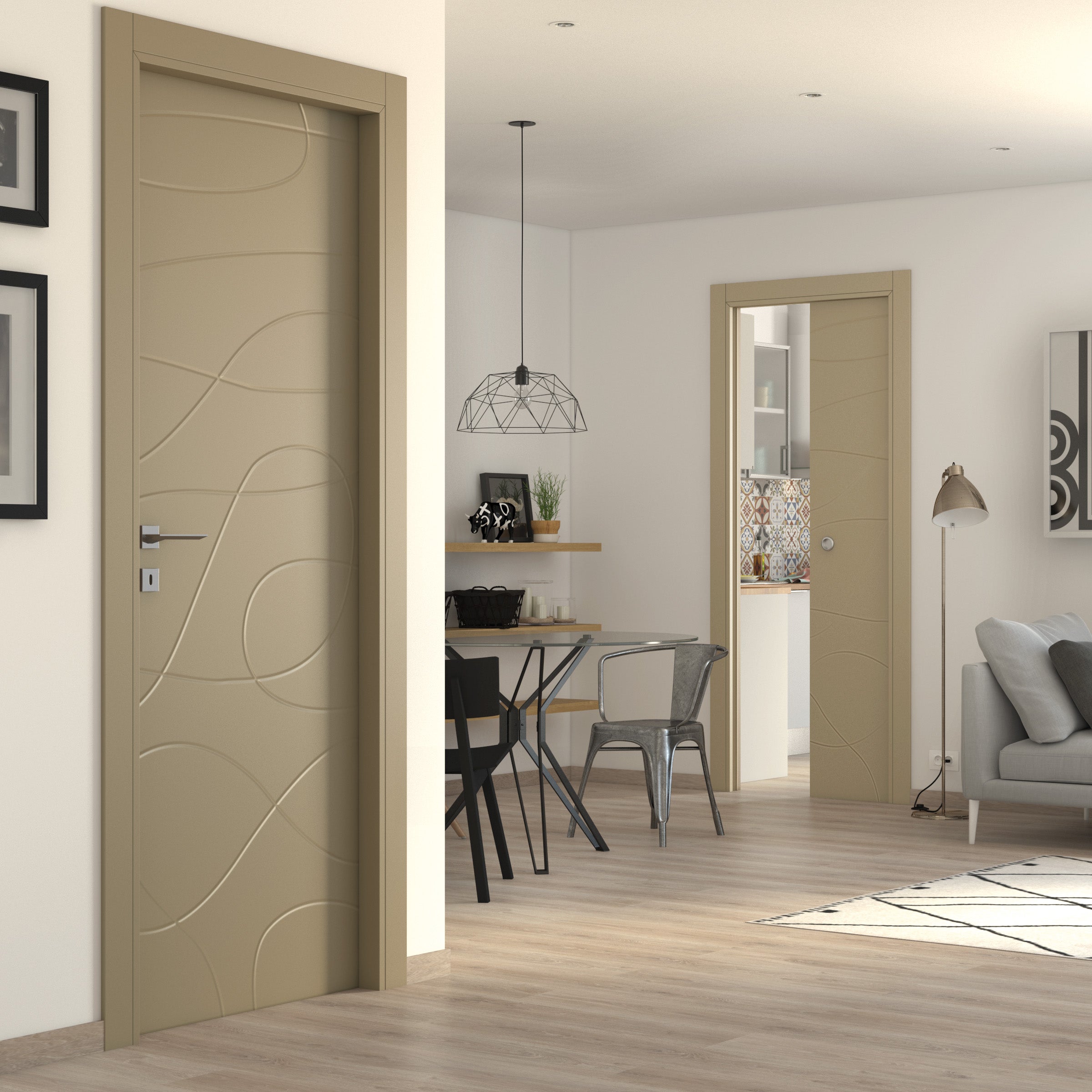 Porta A Battente Wind Taupe Tortora L 70 X H 210 Cm Destra Leroy Merlin