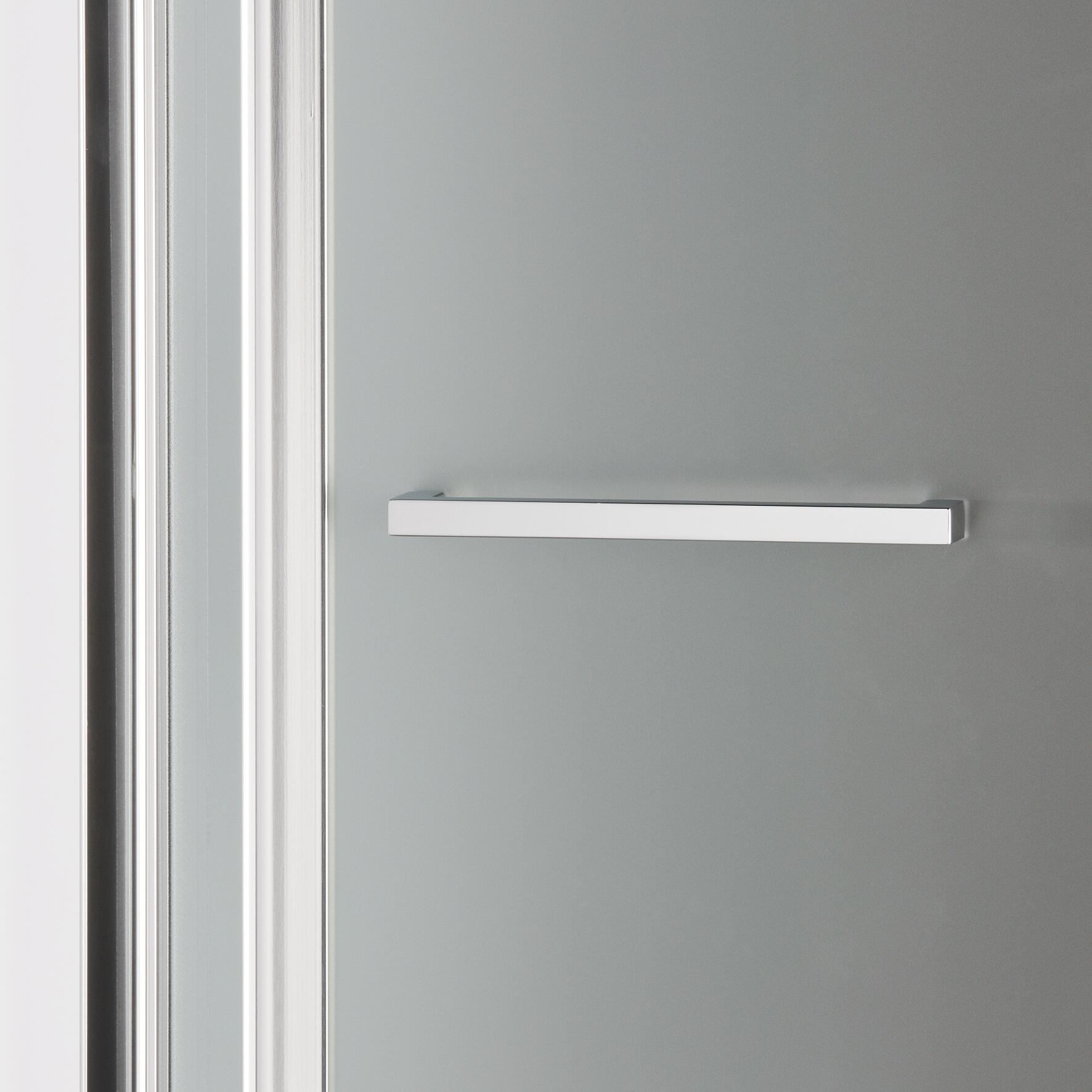 Porta Doccia Pieghevole In PVC Per Nicchia - 90x195 Cm, Bianco, Apertura Laterale E Reversibile