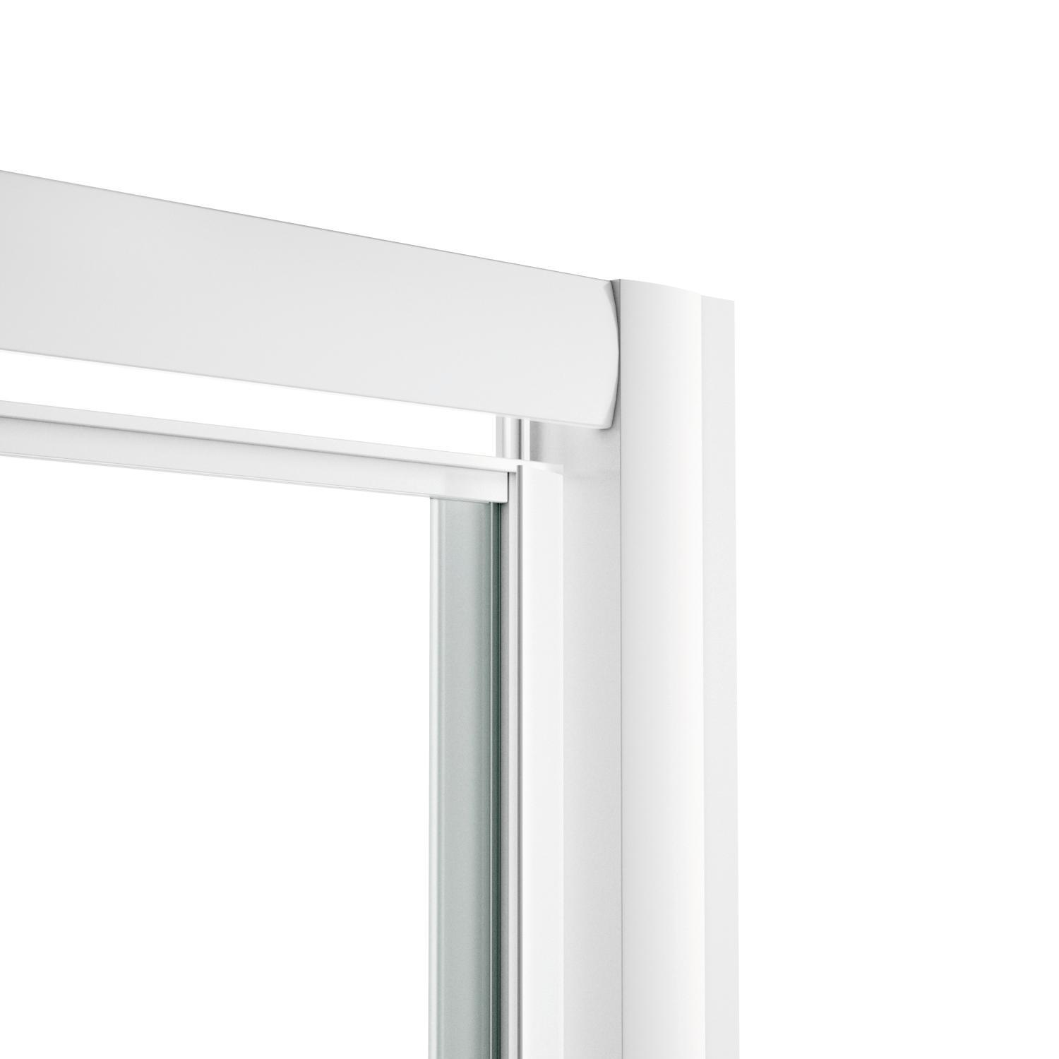 Porta doccia battente Nerea 90 cm, H 185 cm in vetro temprato, spessore 4 mm serigrafato bianco - 2