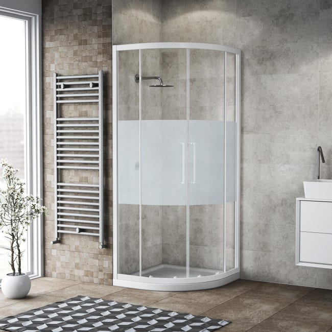 Box Doccia Semicircolare Scorrevole Record 90 X 90 Cm H 195 Cm In Vetro Spessore 6 Mm Serigrafato Bianco Leroy Merlin Leroy Merlin Box Doccia Semicircolare