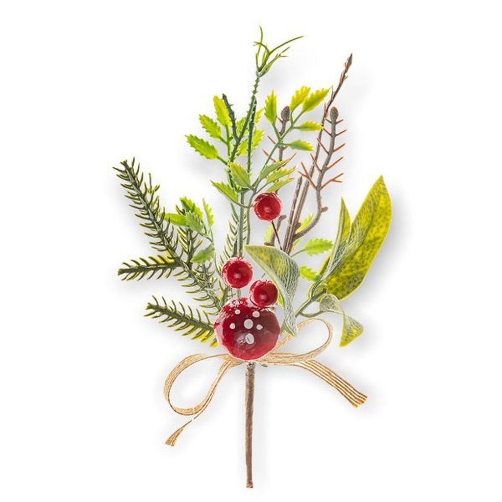 20 fiori artificiali di Natale con clip, decorazioni natalizie, pendenti di fiori artificiali con ghirlanda di albero di Natale scintillante
