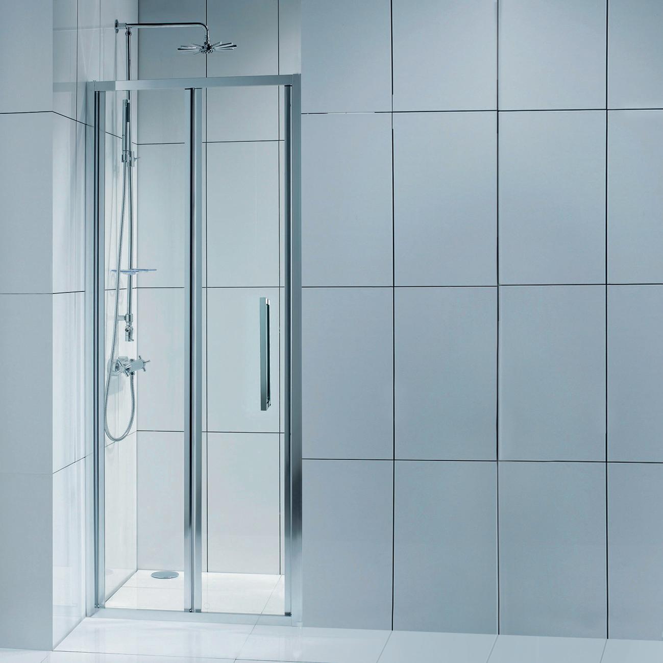 Porta doccia pieghevole Purity 170 cm, H 195 cm in vetro, spessore 6 mm trasparente cromato - 5