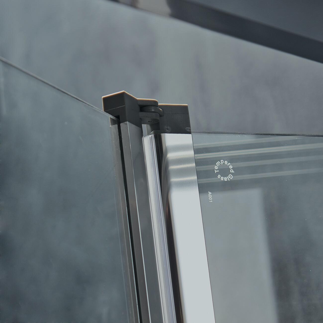 Porta doccia pieghevole PURITY3 170 cm, H 195 cm in vetro, spessore 6 mm trasparente cromato - 3