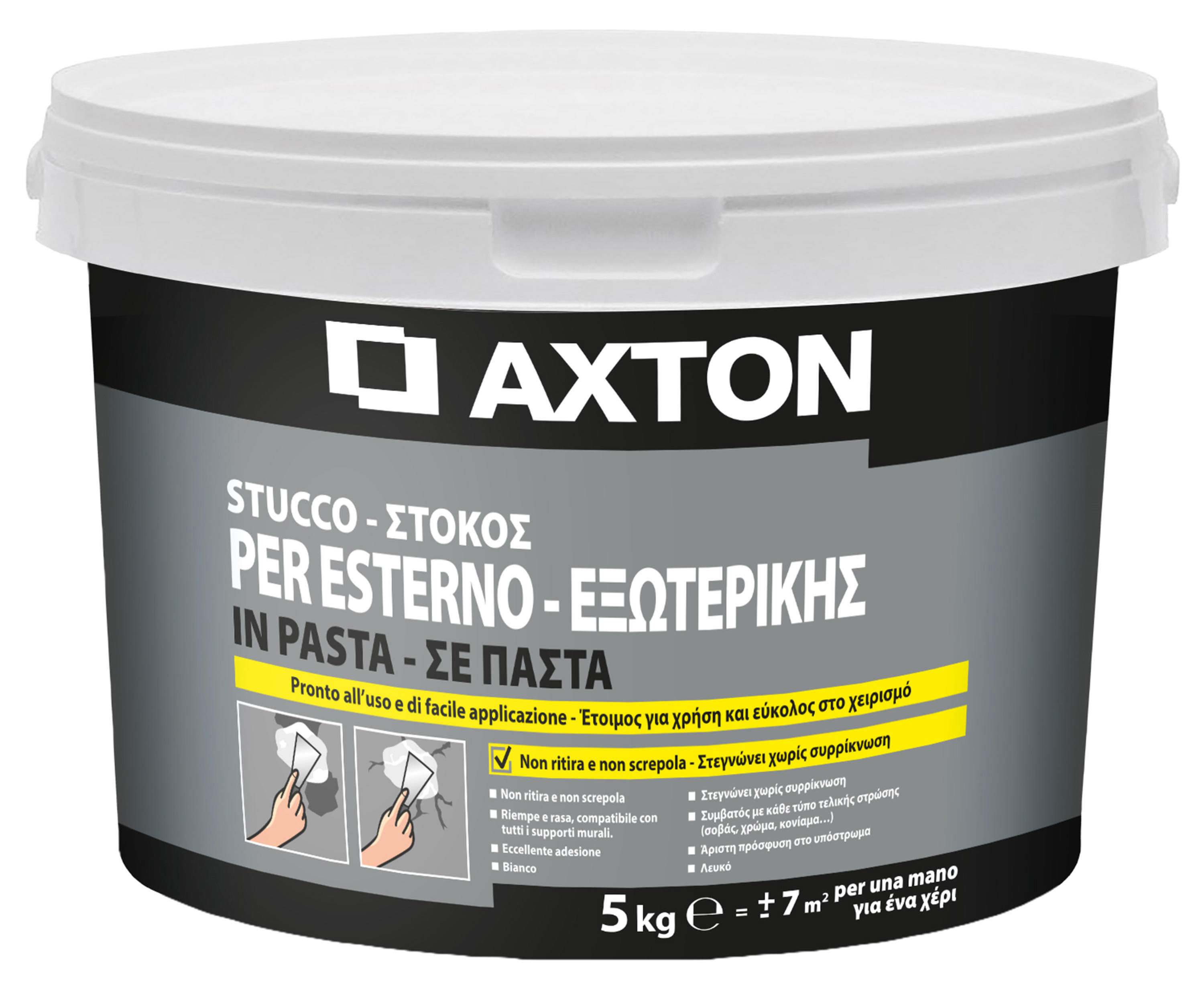 Stucco in pasta AXTON per esterno 5 kg bianco - 3