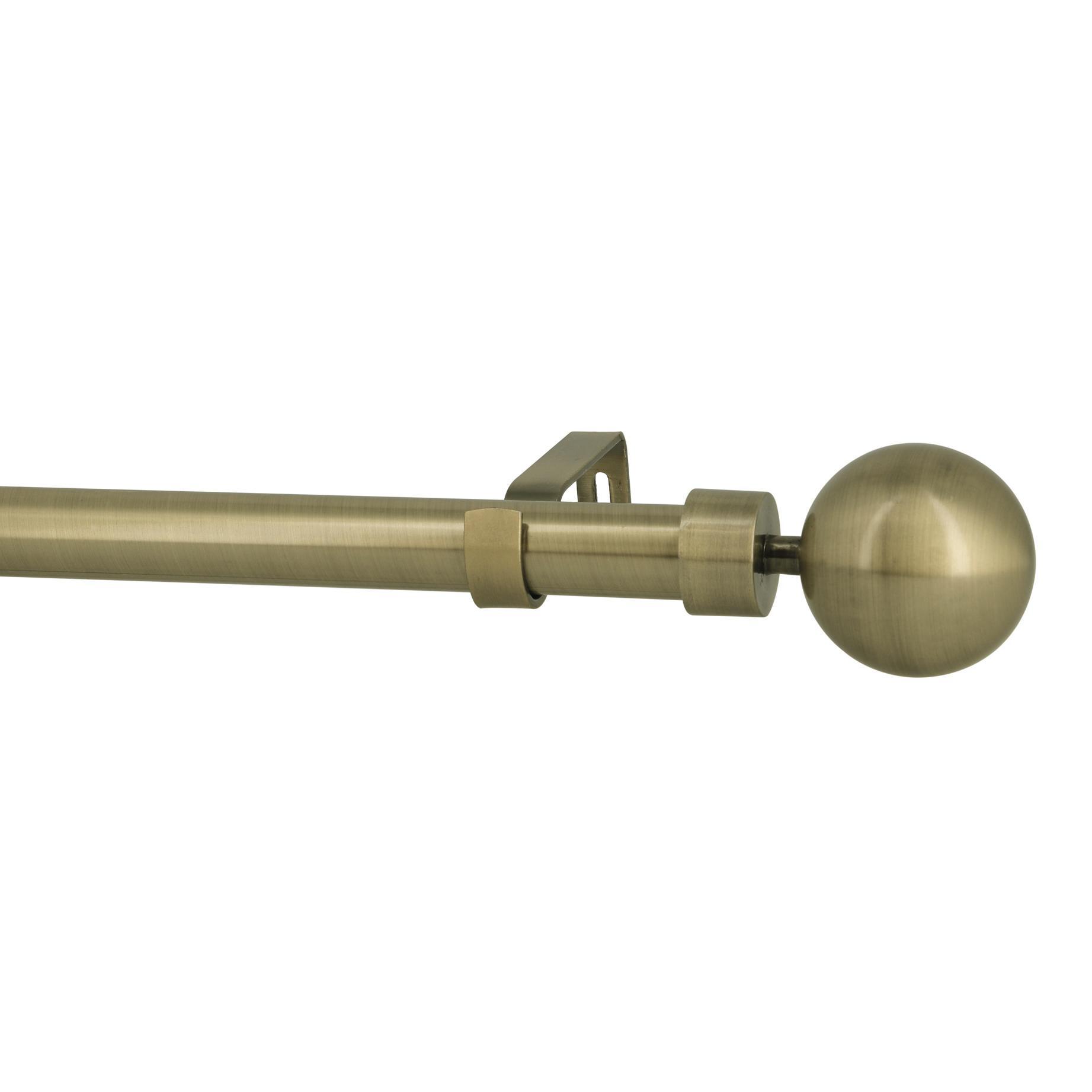 Kit bastone per tenda estensibile Palla in metallo 25/28mm dorato spazzolato da 200 a 360 cm - 1