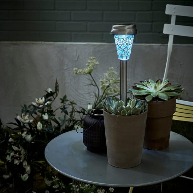 Lampioncino solare Solna LED integrato H36cm blu 0.06W 10LM IP33 INSPIRE - 1