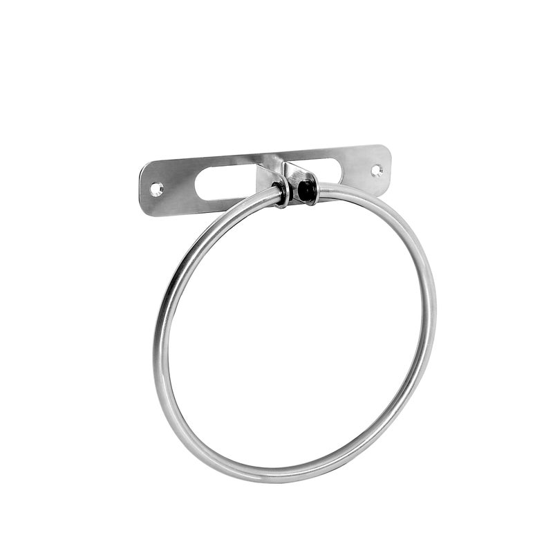 Porta salviette ad anello argento spazzolato L 18.2 cm
