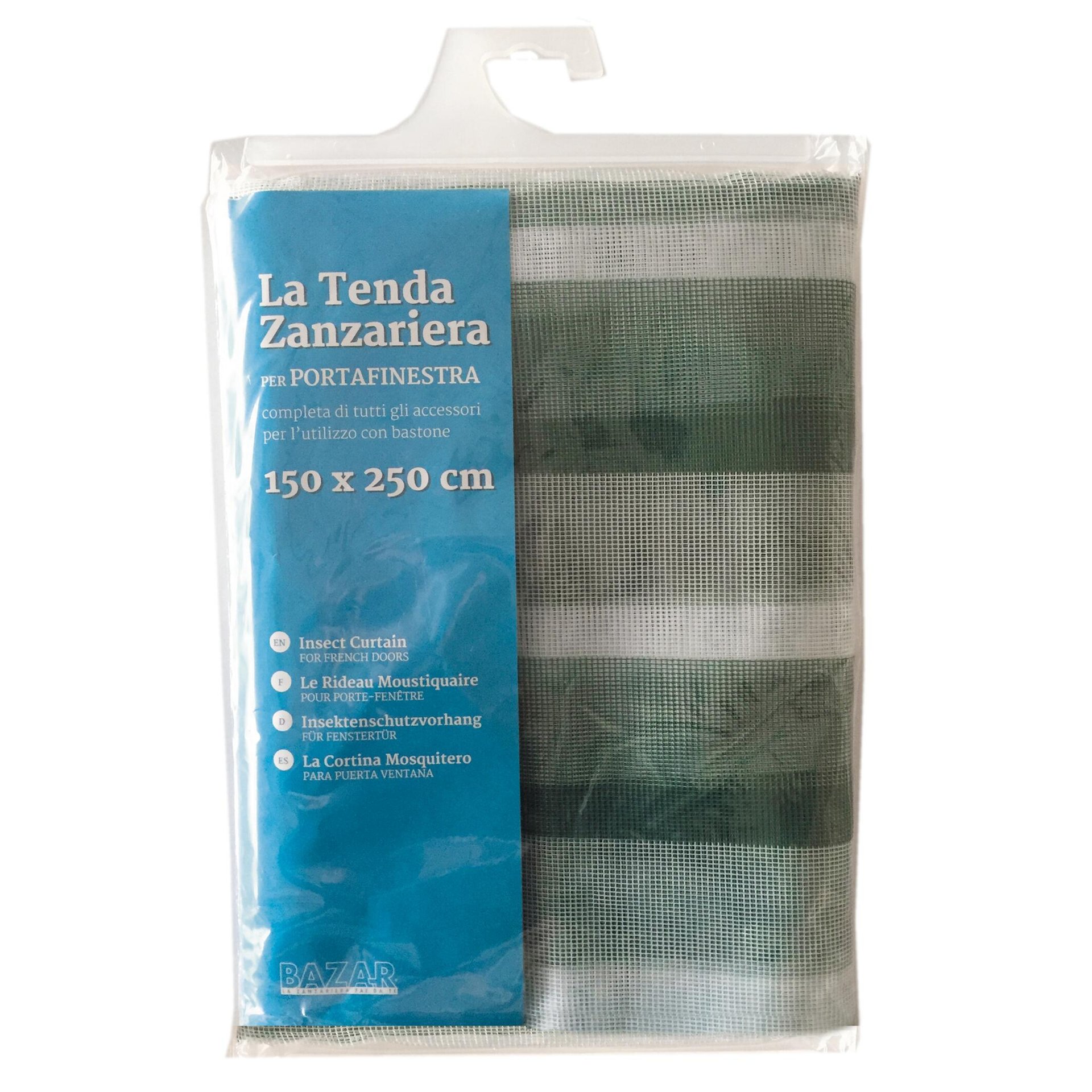 Tenda zanzariera ad anelli L 150 x H 250 cm bianco
