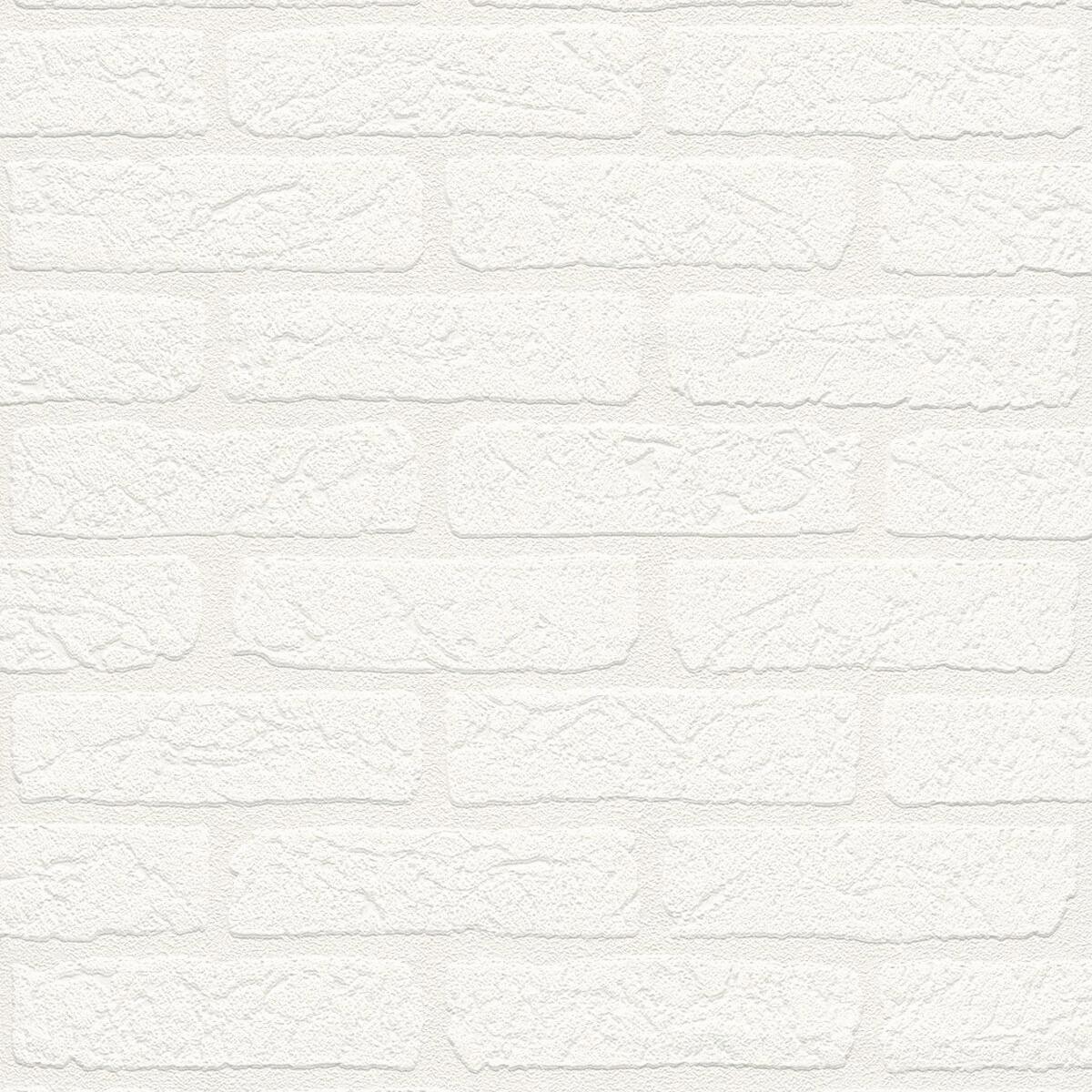 Carta da parati Mattone soft bianco, 53 cm x 10 m - 1