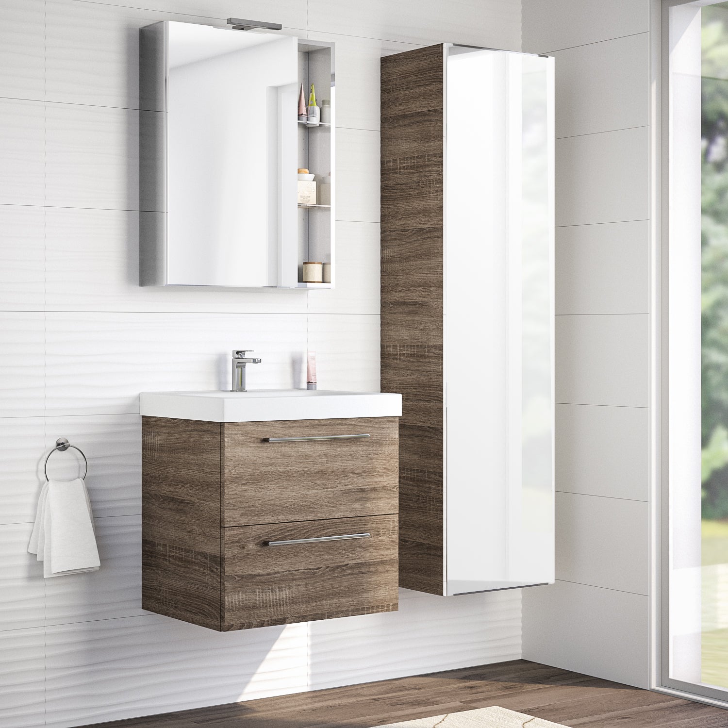 Mobile bagno Remix rovere tartufo L 60 cm