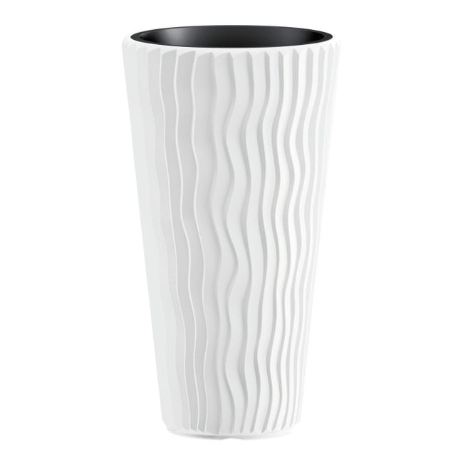 Vaso Sandy PROSPERPLAST in plastica colore bianco H 62 cm, Ø 35 cm - 1