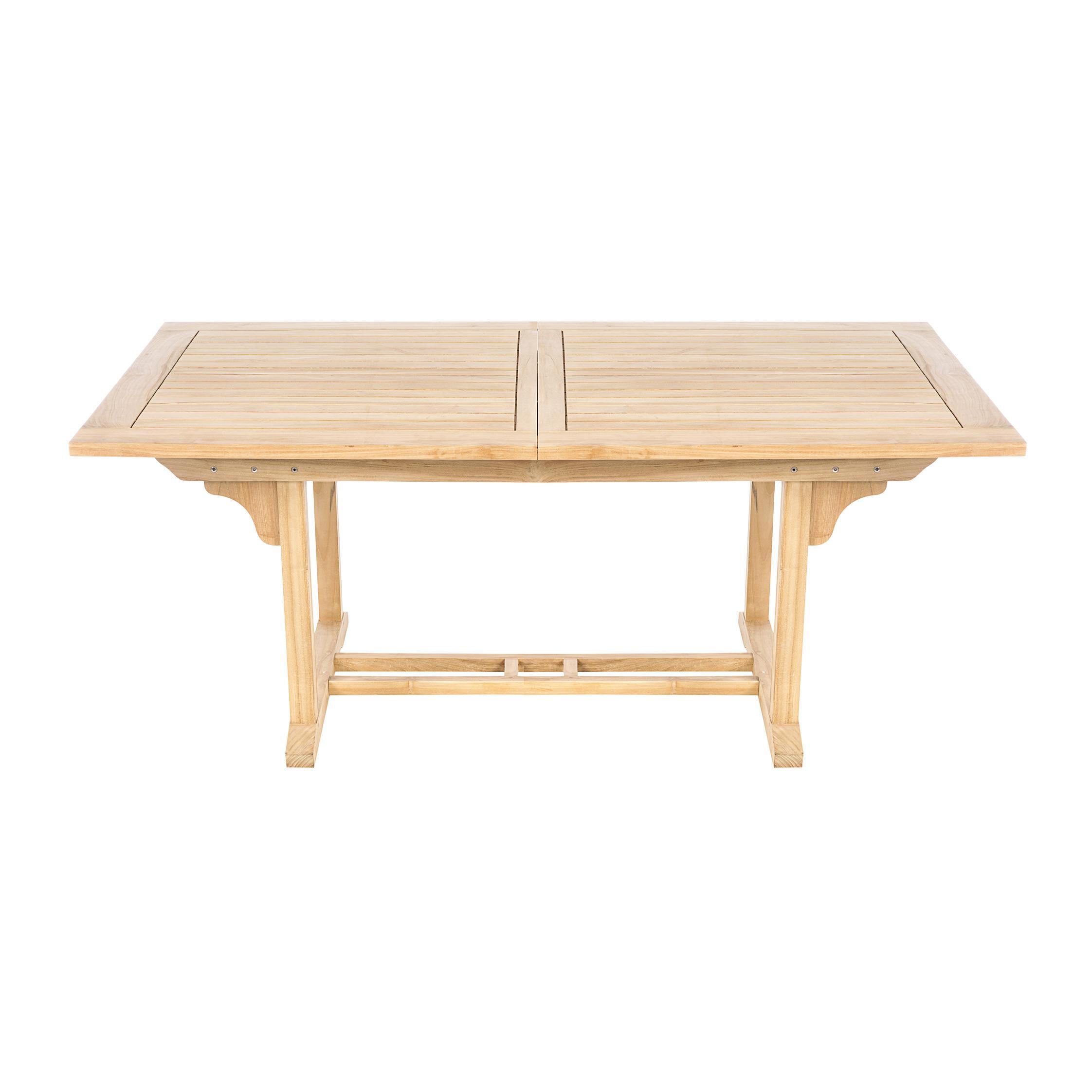 Tavolo da giardino allungabile rettangolare Amalfi con piano in legno L 170/220 x P 100 cm