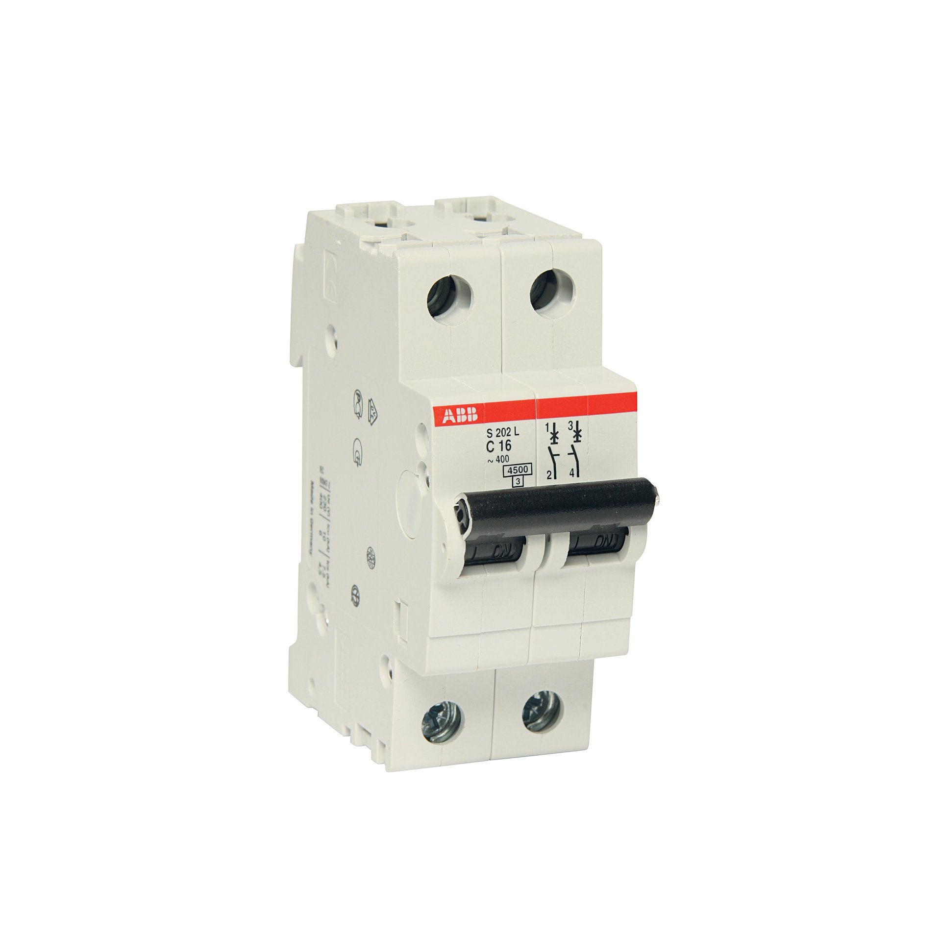 Interruttore magnetotermico ABB ELS202L-C16 2P 16A 4.5kA C 2 moduli 230V